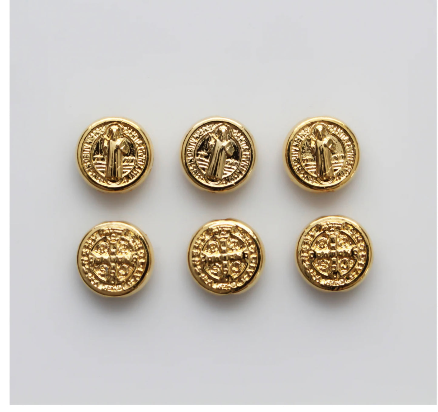 St Benedict gold spacer beads