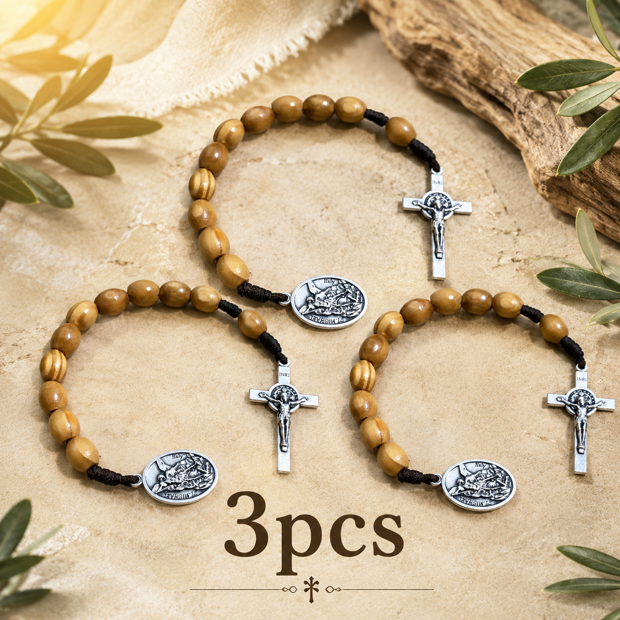 Pocket wooden rosary