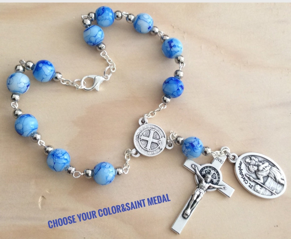 Car rosary Catholic prayer beads for car mirror