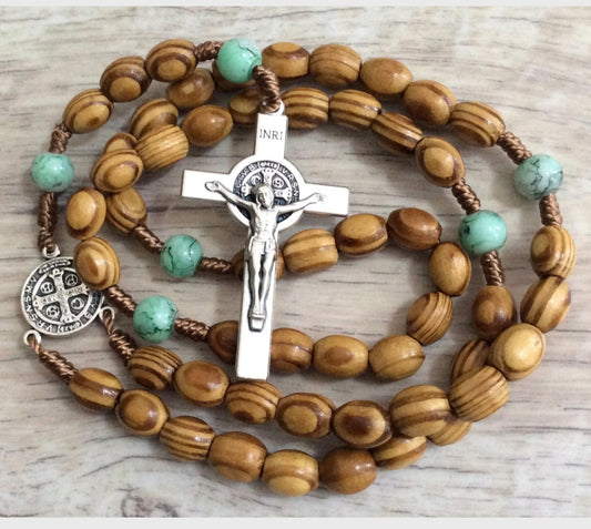 Olive Wood Catholic Rosary - Christian Gift