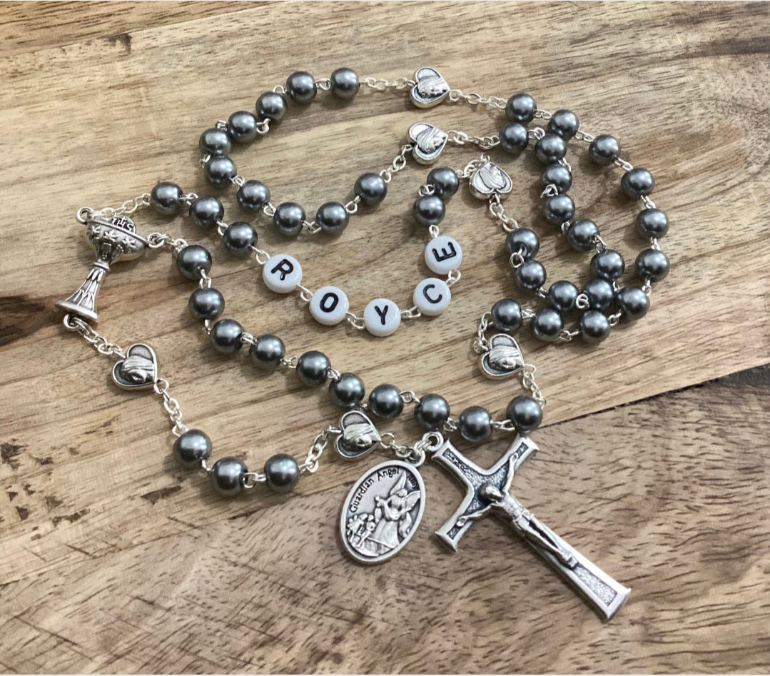 First Communion Personalized rosary, Boy rosary, Baptism rosary