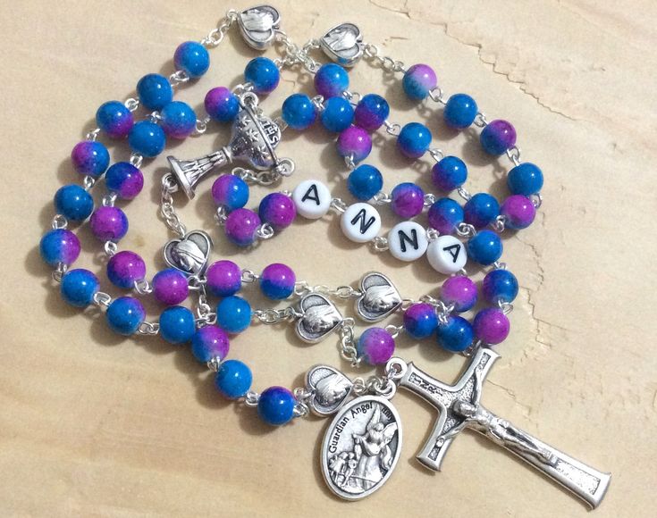 First communion personalized rosary for girl or boy