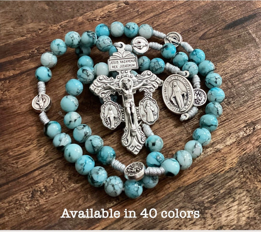 Handmade Paracord Rosary with Pardon Crucifix