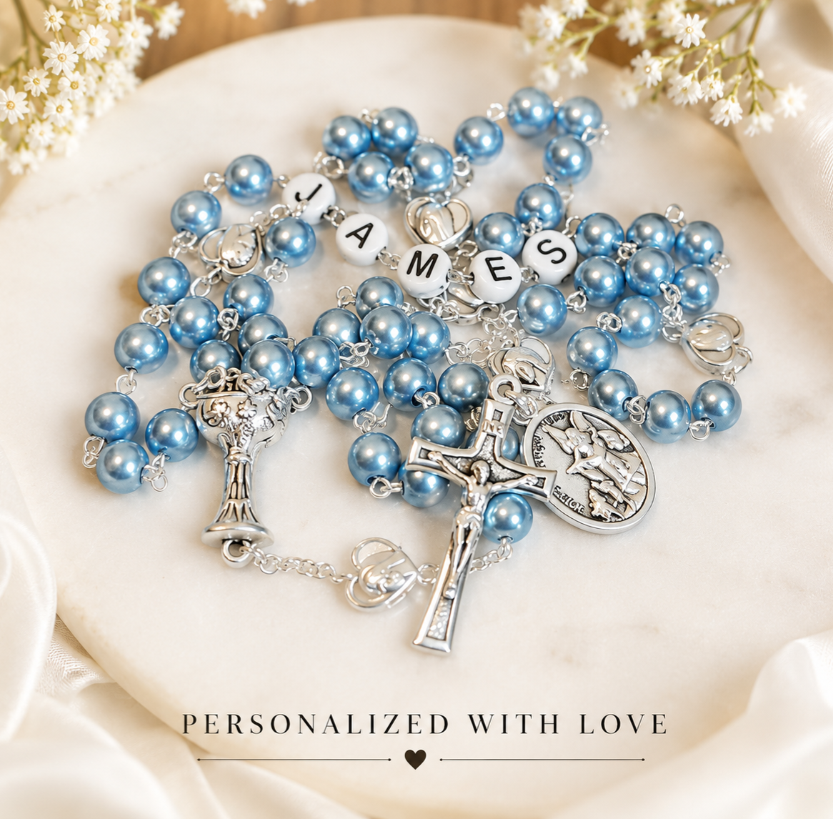 Personalized rosary for First Communion