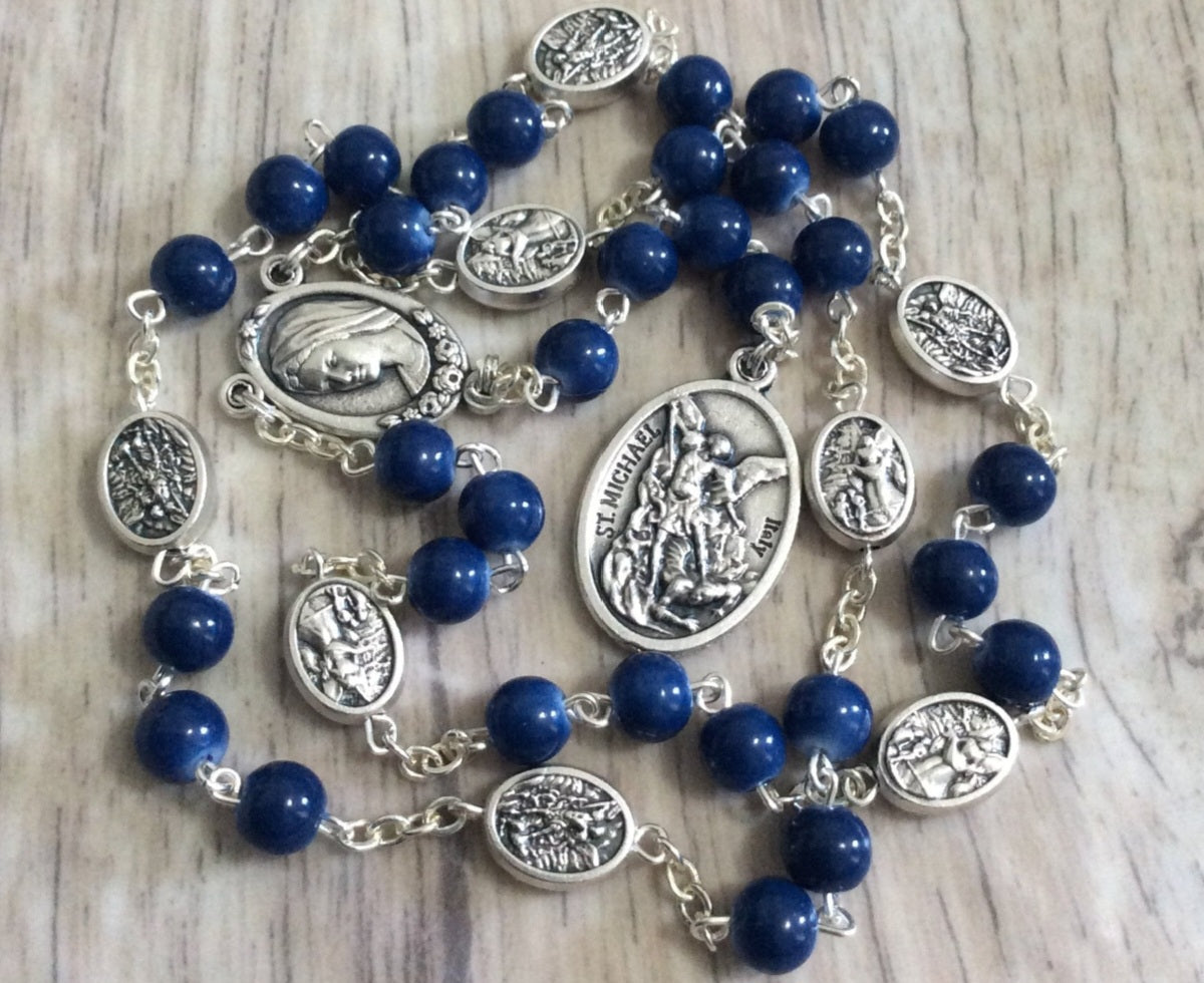 St Michael rosary handmade Catholic prayer beads