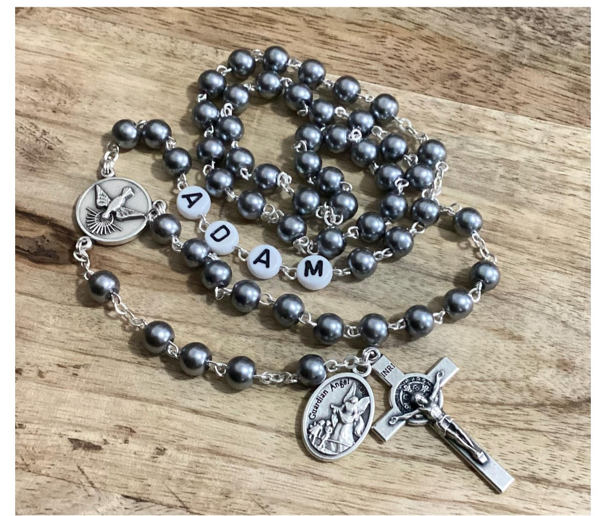 Custom name First Holy Communion rosary for prayer and special gift