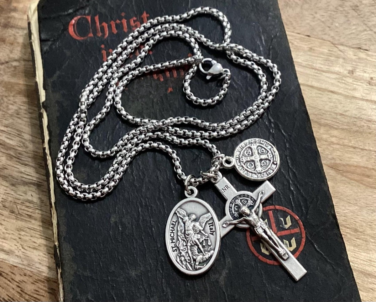 Protection from evil medal necklace