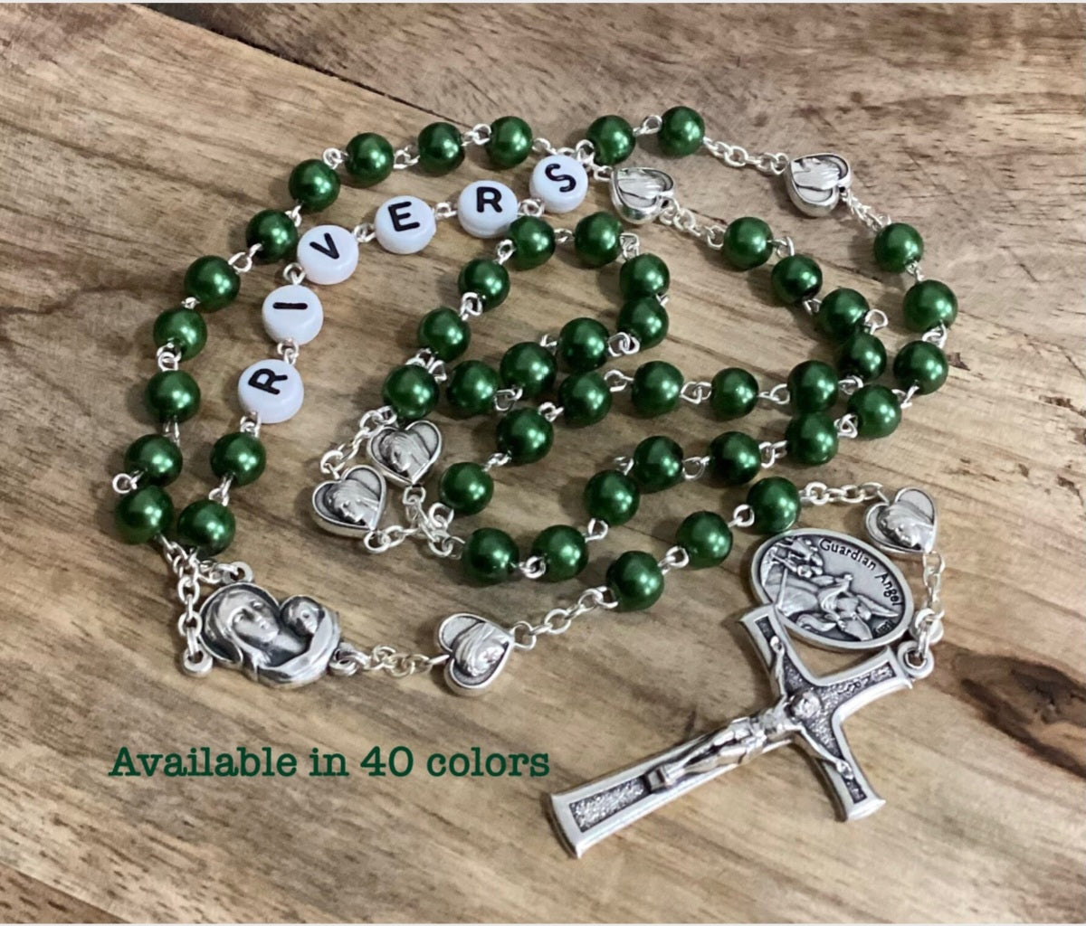 personalized baptism rosary for boy