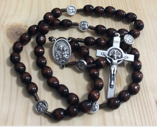 St Joseph Wood Bead rosary