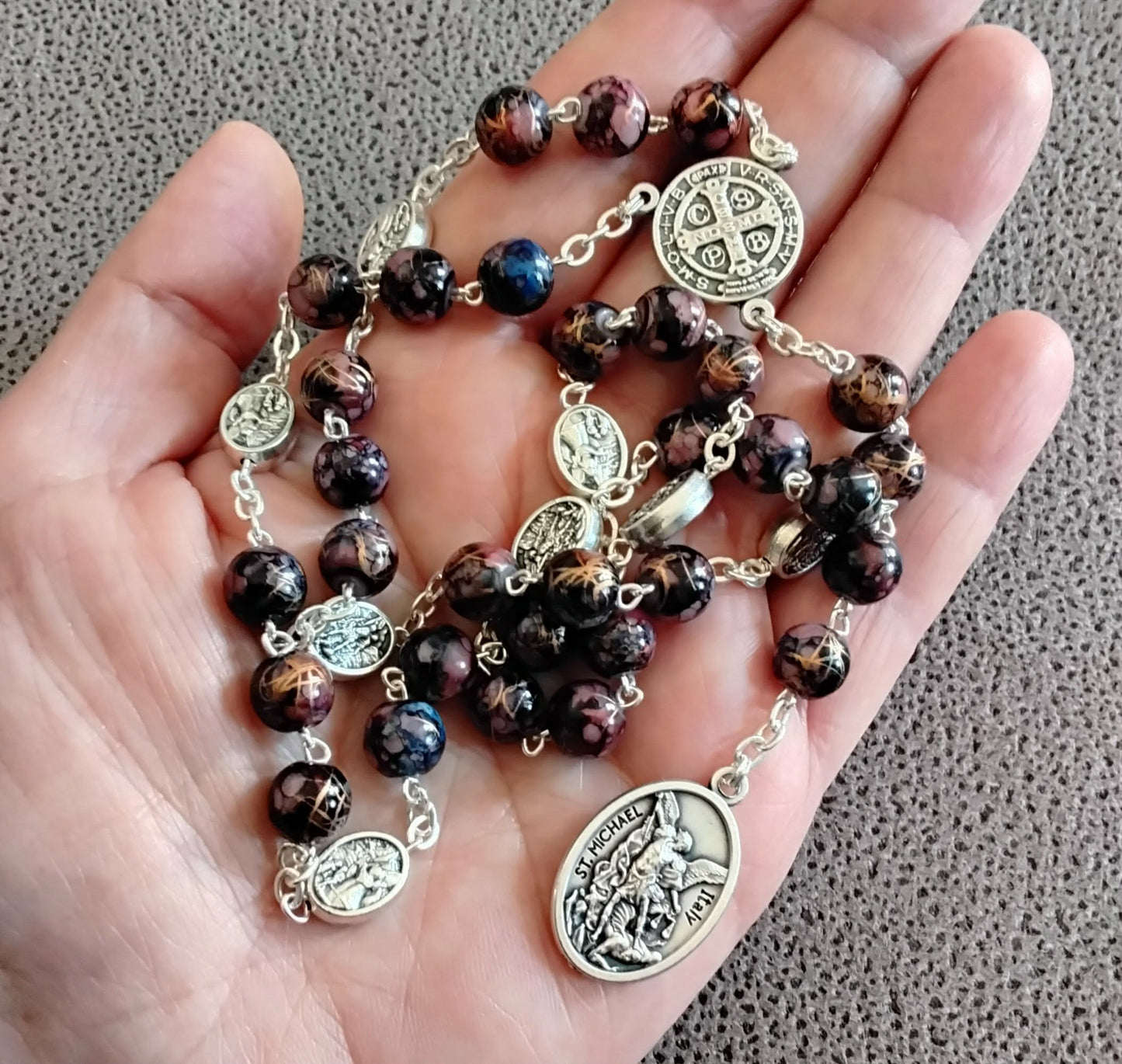 St Michael Chaplet rosary beads for Archangel Michael devotion