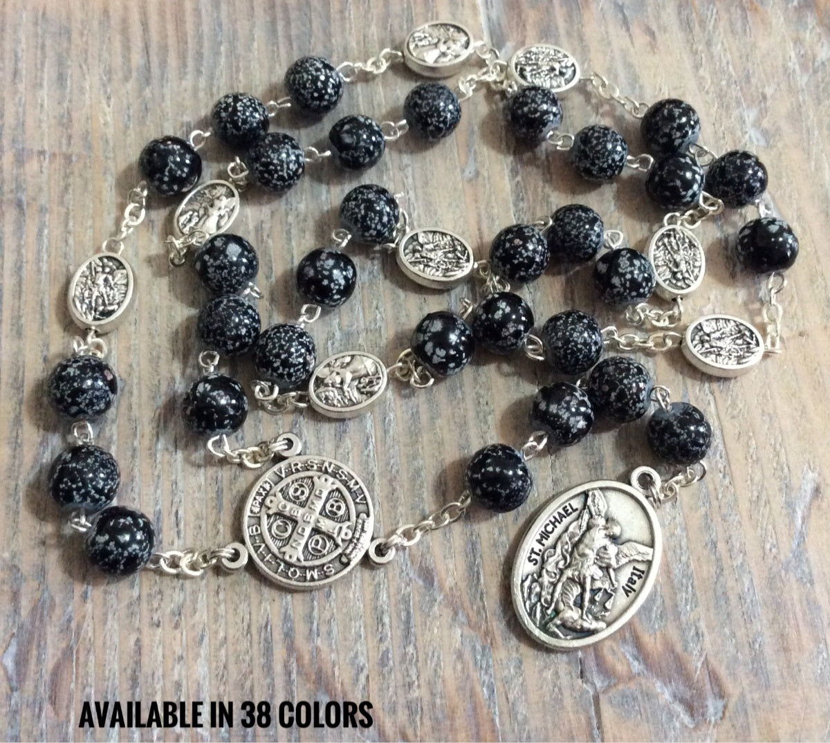 St Michael rosary handmade Catholic prayer beads
