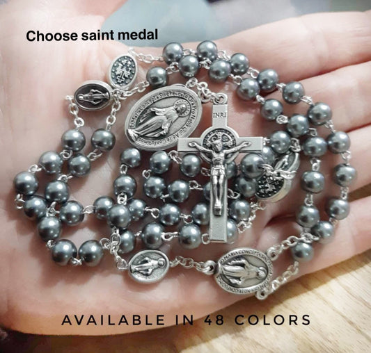 miraculous medal rosary catholic prayer beads available in multiple colors devotional gift