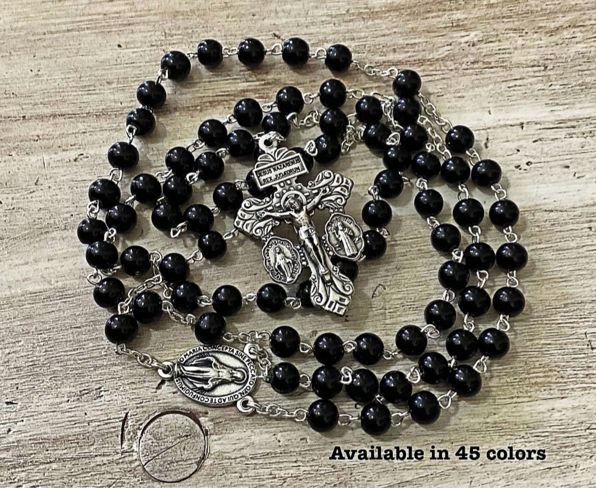 catholic franciscan crown rosary handmade prayer beads