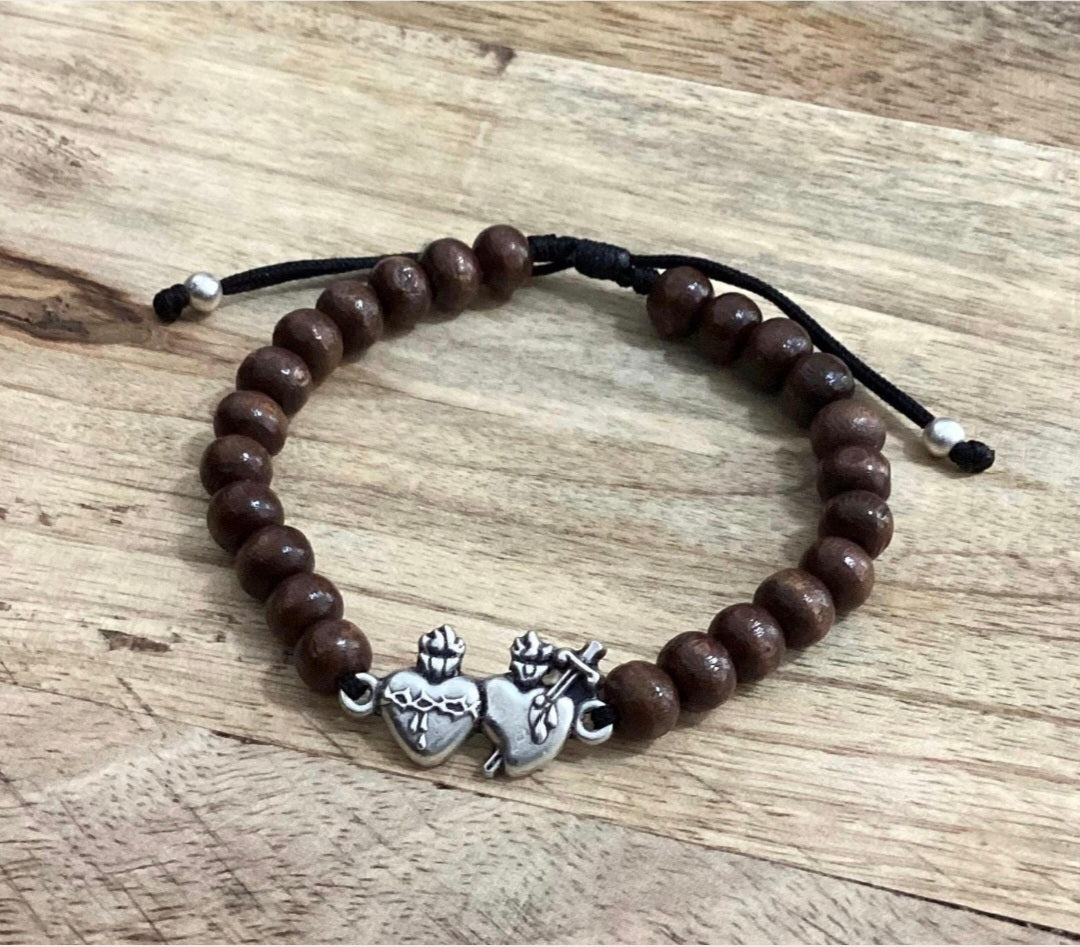 sacred heart of jesus and mary bracelet
