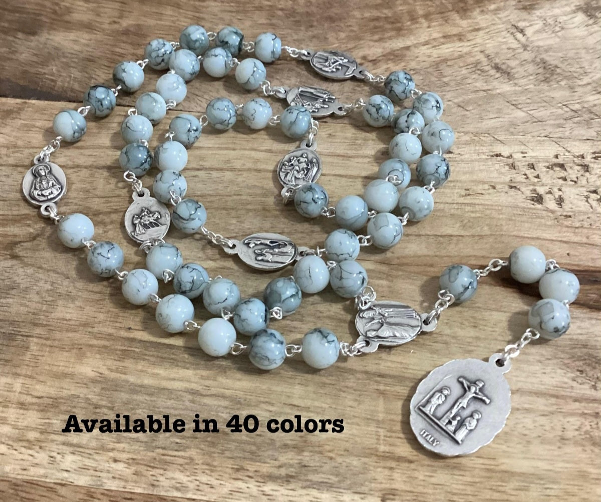 seven sorrows rosary with medal of our lady of sorrows
