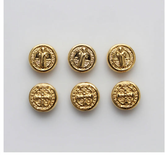 St Benedict gold spacer beads